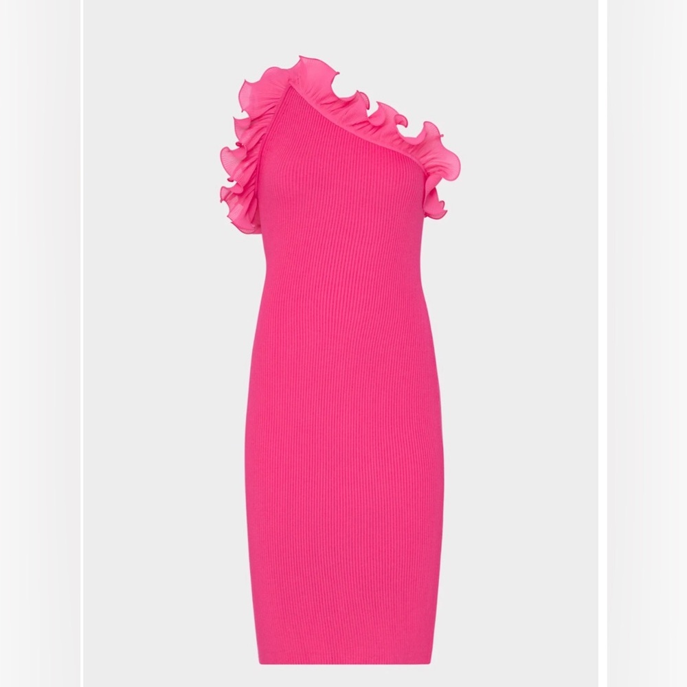 MILLY one shoulder pink dress
